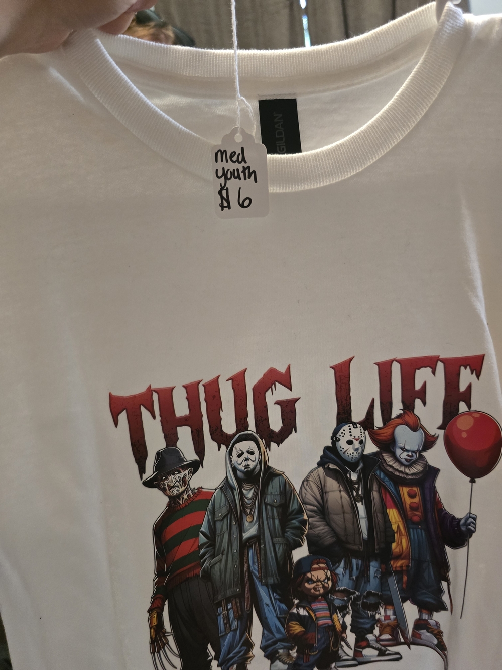 Gildan Kids "Thug Life" Graphic Tee - White